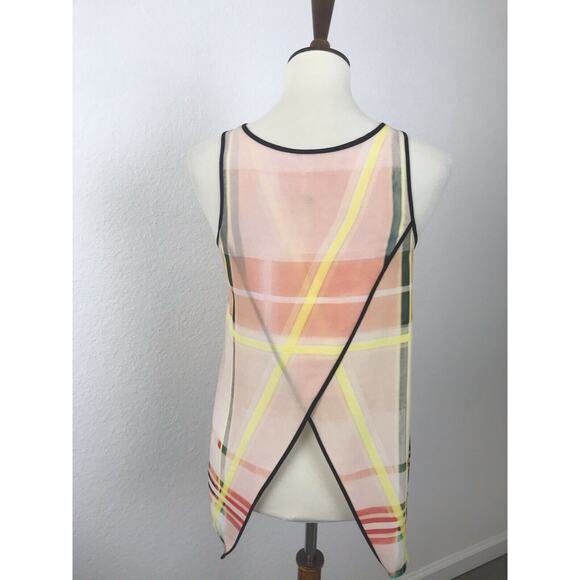 Clover Canyon Print Asymmetric Semi Sheer Tank Top - Picture 5 of 7